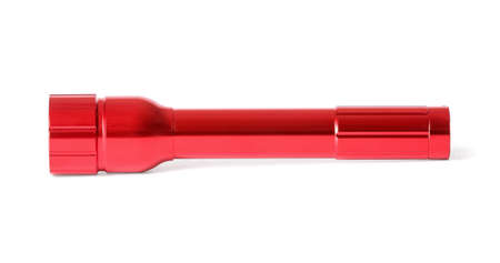 Modern flashlight on white backgroundの写真素材