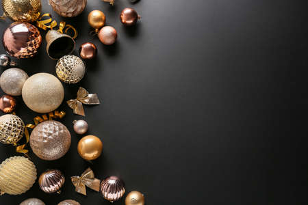 Beautiful New Year composition on dark backgroundの写真素材