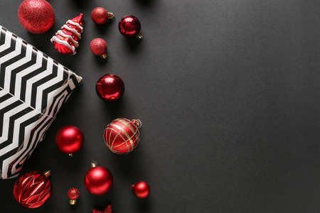 Beautiful New Year composition on dark backgroundの写真素材