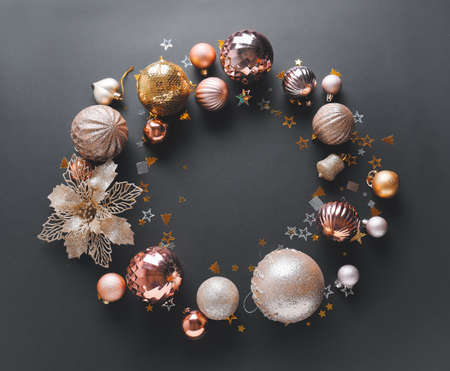 Beautiful New Year composition on dark background