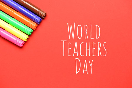 Beautiful greeting card for Happy Teacher's Dayの写真素材