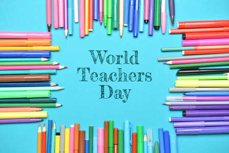 Beautiful greeting card for Happy Teacher's Dayの写真素材