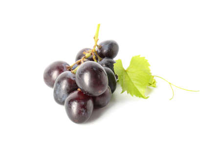 Ripe grapes on white backgroundの写真素材