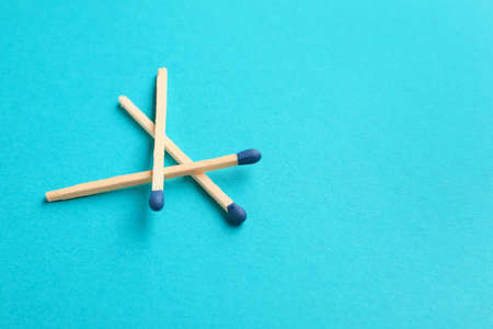Whole matches on color backgroundの写真素材