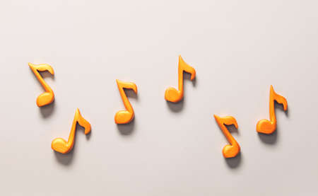 Music notes on light backgroundの写真素材