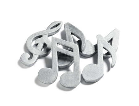 Music notes on white backgroundの写真素材