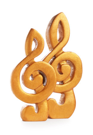 Violin clefs on white backgroundの写真素材