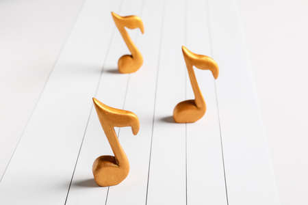 Music notes on light backgroundの写真素材