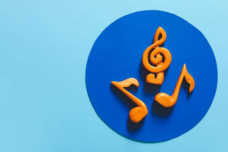 Music notes on color background