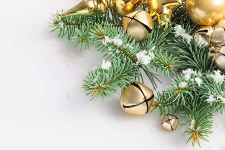 Beautiful Christmas composition on white backgroundの写真素材