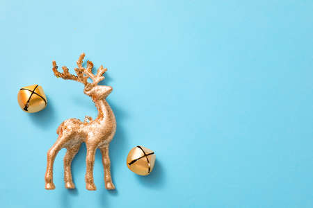 Beautiful Christmas decorations on color backgroundの写真素材