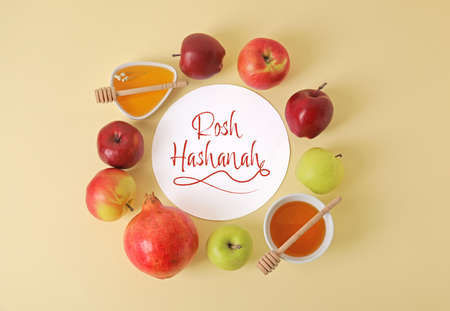 Greeting card for Rosh hashanah (Jewish New Year)の写真素材
