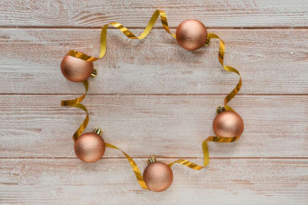 Beautiful Christmas composition on wooden backgroundの写真素材