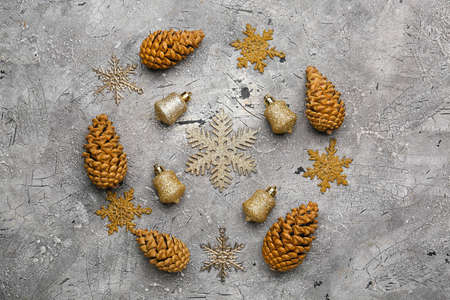 Beautiful Christmas composition on grunge background