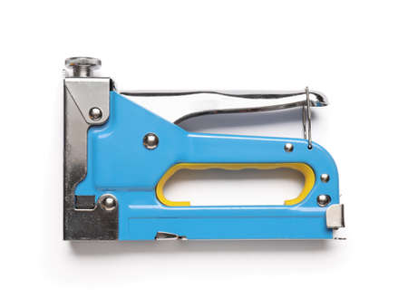Modern construction stapler on white background