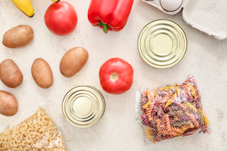 Different products on light backgroundの写真素材