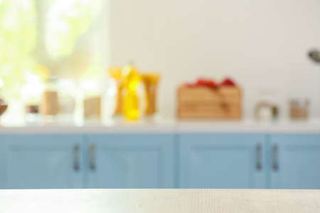 Empty table in modern kitchen