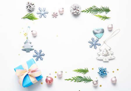 Beautiful New Year composition on white background