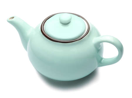 Stylish teapot on white backgroundの写真素材
