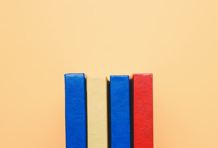 Blank books on color backgroundの写真素材