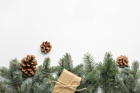 Beautiful Christmas composition on white background