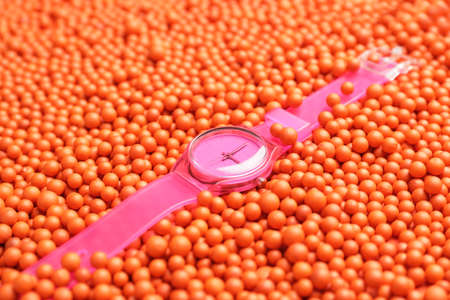 Wrist watch on color beads