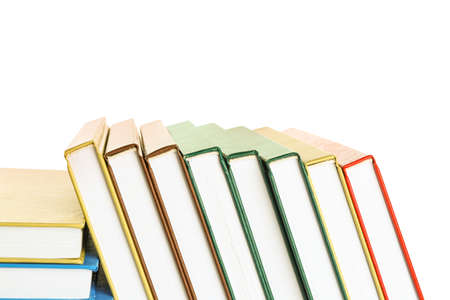 Many books on white background