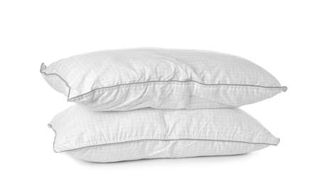 Soft pillows on white background