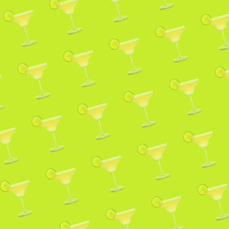 Many daiquiri cocktails on color background. Pattern for designの写真素材