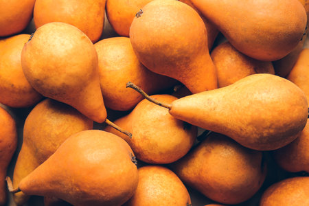 Fresh ripe pears as backgroundの写真素材