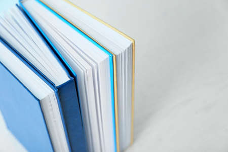 Many books on light table