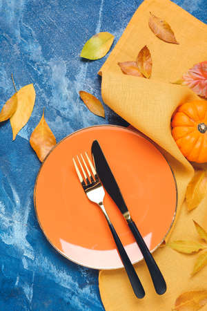 Beautiful table setting with autumn decor