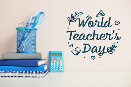 Beautiful greeting card for Happy Teacher's Dayの写真素材