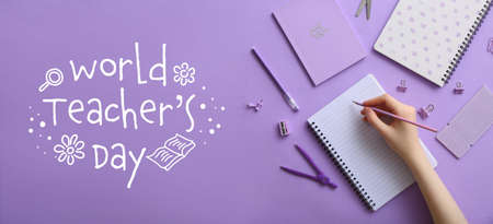 Beautiful greeting card for Happy Teacher's Dayの写真素材