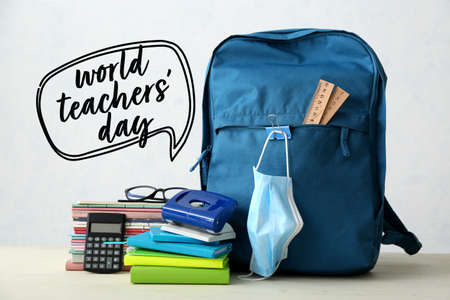 Beautiful greeting card for Happy Teacher's Dayの写真素材