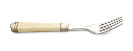 Stylish fork on white background