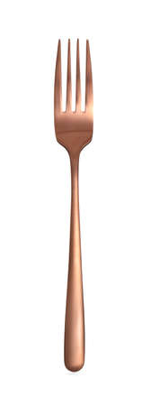 Stylish fork on white background
