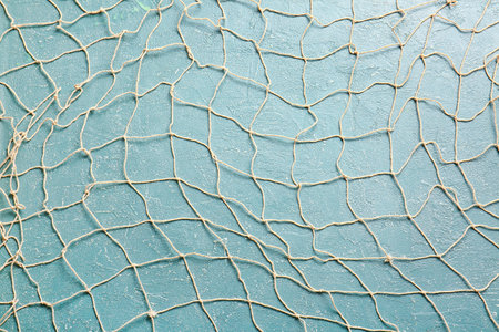 Fish net on color backgroundの写真素材