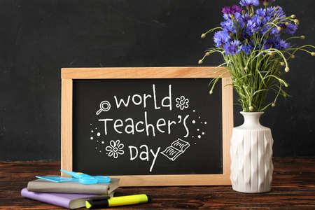 Beautiful greeting card for Happy Teacher's Dayの写真素材