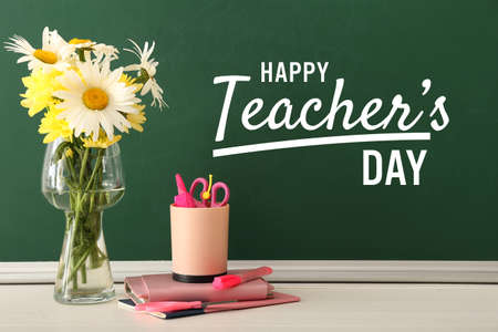 Beautiful greeting card for Happy Teacher's Dayの写真素材