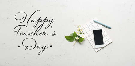 Beautiful greeting card for Happy Teacher's Dayの写真素材