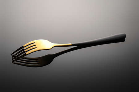 Stylish fork on dark backgroundの写真素材