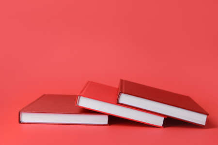 Blank books on color backgroundの写真素材