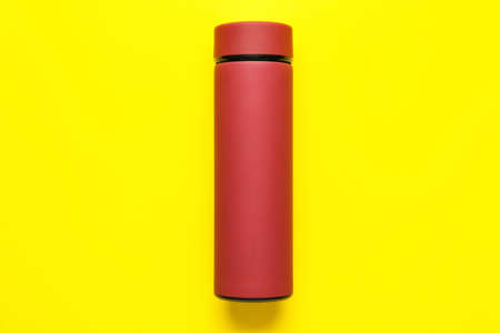 Modern flask on color backgroundの写真素材