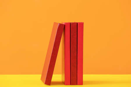 Blank books on color backgroundの写真素材