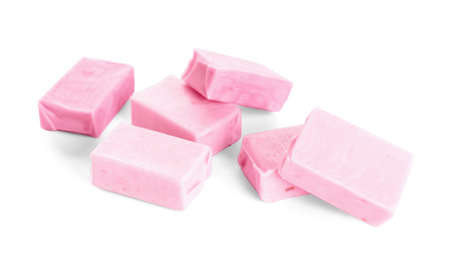 Chewing gums on white backgroundの写真素材