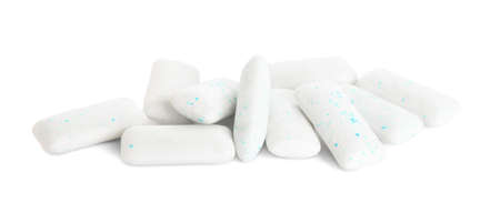 Chewing gums on white backgroundの写真素材