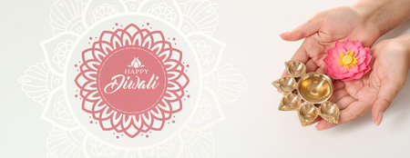 Greeting card for Happy Diwali (Festival of lights)の写真素材