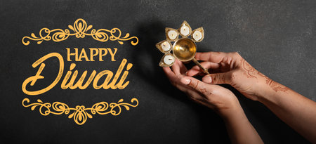 Greeting card for Happy Diwali (Festival of lights)の写真素材