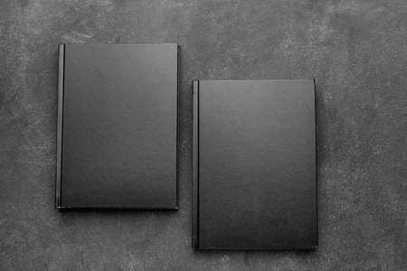 Blank books on dark backgroundの写真素材